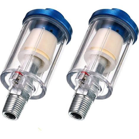 Lote de 2 filtros para pistola de pintura, rosca macho y hembra NPT de 1/4 pulgada, accesorios para compresor de aire (1/5)