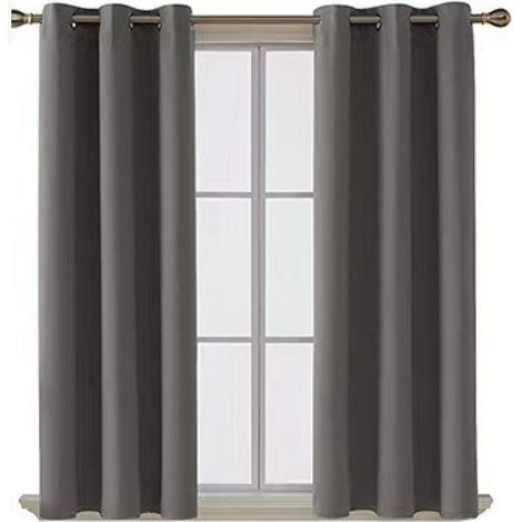 (2xL117xH137, Gris) Rideau Occultant 2 Pièces, Rideau Thermique Isolant Anti Chaleur Tenture Opaque à Oeillets Isolation Lumiere Anti UV Decoration Chambre Maison Salon Intérieurs. (1/5)