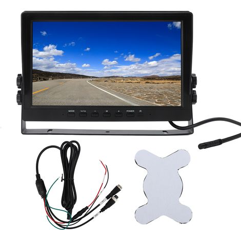 Moniteur de caméra de vue arrière 10,1 pouces, écran LCD TFT avec pare-soleil universel pour voiture camion RV Mini Van remorque (1/5)