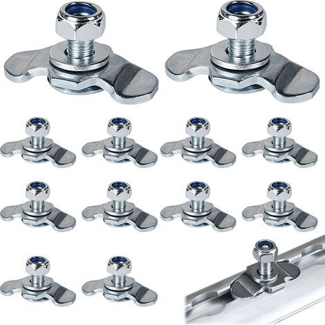 12x Rail D'arrimage D'extrémité M8x20. Rail D'arrimage Single 500 daN Ferrures de Rechange pour Rail D'arrimage Acier Galvanisé. Airline Ferrure D'extrémité pour Arrimage du Chargement Fitting (1/5)