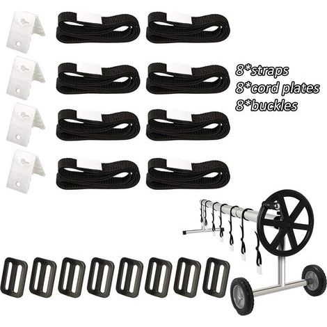 Rouleau Pour Couverture De Piscine - Télescopique 3 À 7,4 M - Compatible Toutes Couvertures Solaires - Kit De Fixation Complet Avec 8 Sangles (1/5)