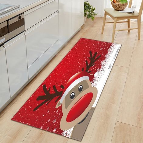Tapis De Seuil - Tapis De Bienvenue Noel - Absorbant Et Anti-Dérapant - Pour Intérieur Porte D'Entrée Cuisine Salle De Bain - 40 X 120 Cm (1/5)