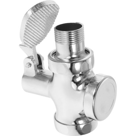 Valvola di scarico a pedale per lavabo e WC - colore argento (1/4)