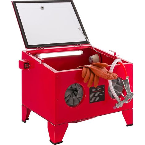 Arebos – Cabine de sablage 90L – Pression max 125 PSI – Débit 150L/min – 4 buses céramiques – Fenêtre acrylique 48,5 x 39 cm