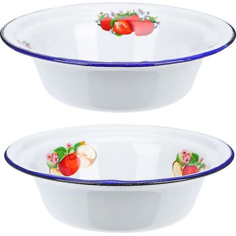 Lot de 2 bols émaillés rétro