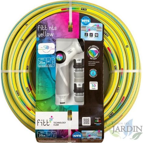 Kit tubo da giardino NTS giallo 15mm 15m con pistola a spruzzo