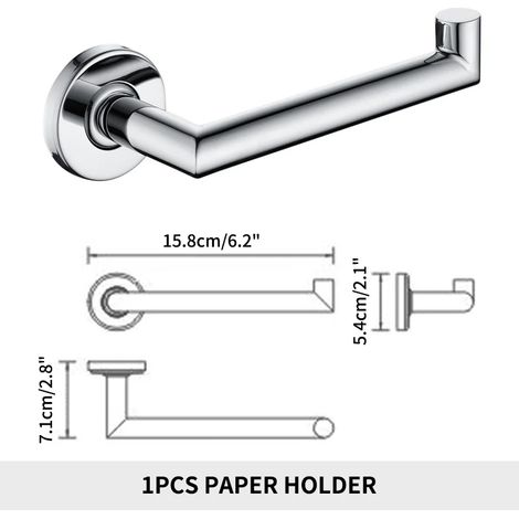 Porte-papier toilette noir mat avec support pour téléphone, fixation murale, accessoire de salle de bain en acier inoxydable brossé doré. (1/5)