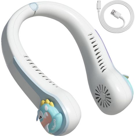 Ventilateur de cou (blanc) Trois vitesses réglables - Sans pales - USB Dispositif de refroidissement (1/4)