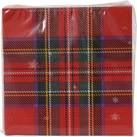Servilletas de papel estampadas verde/rojo 33 x 33 cm (1/2)