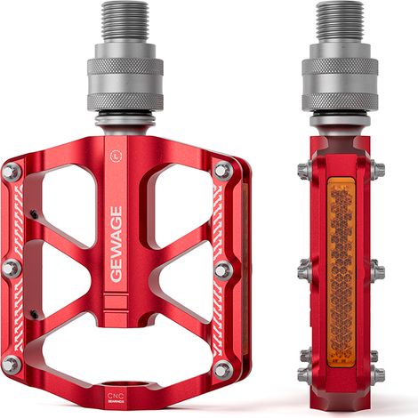 Pédales de vélo plates et légères avec roulements en aluminium et système de démontage rapide QR (1/5)