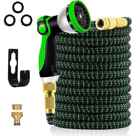 tuyau arrosage extensible 7,5m - Pistolet 10 modes, raccords en métal, pour jardin et lavage auto (1/5)