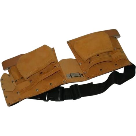 Poche clous canadienne 11 compartiments – Ceinture porte-outils en croûte de cuir – Boucle détachable et réglable – Accès rapide aux outils – Sassi