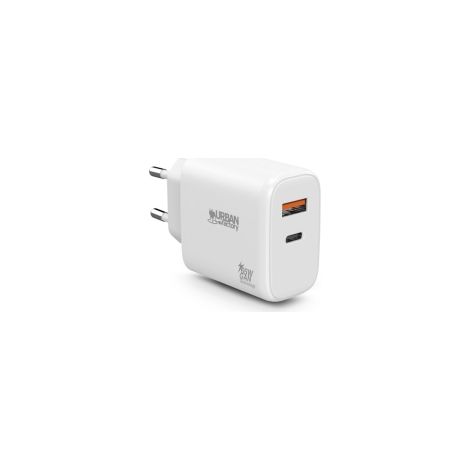 Cargador de red universal USB-C de 65 vatios. Compatible con portátiles, tabletas y teléfonos inteligentes con alimentación USB-C. Selección automátic