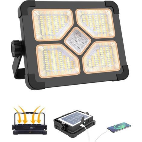 150 W wiederaufladbarer LED-Flutlicht mit Fernbedienung, tragbarer Baustellen-LED-Flutlicht 15000 mAh Akku, Arbeitslampe 5 Modi/296 LED-Perlen/Powerbank für Garage, Camping, Outdoor [Energieklasse (1/5)