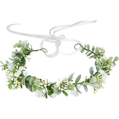Künstlicher Blumenkranz – Boho-Krone für Hochzeiten und Feierlichkeiten – Verstellbare Größe für Kinder und Erwachsene – 1 Stück (1/5)