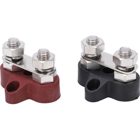 2 bornes de distribution d'alimentation pour batterie DC48V M8, rouge et noir, 80A, filetage M8, pour véhicules (1/5)