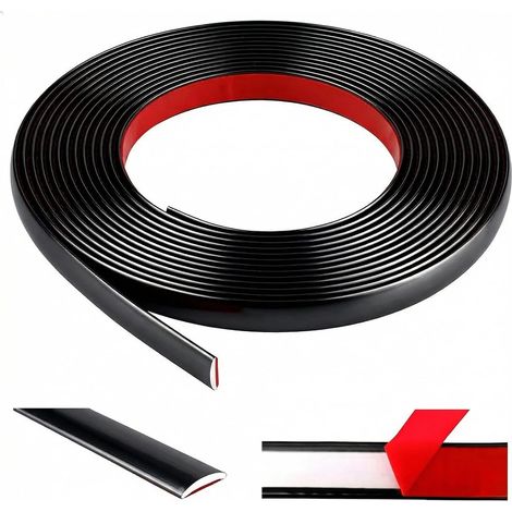 6M Moulure Décorative Autoadhésive Noir Moulure Plafond PVC Baguette de Finition Flexible Baguette Murale Décorative (L : 1.5 cm, ÉP. : 3 mm) (1/5)