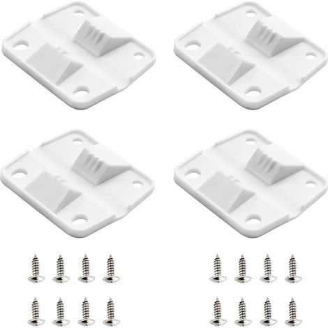 Lot de 4 Charnières De Remplacement pour Glacière, Charnière Réfrigérateur,Pièces Détachées Accessoires Réparation, 5.751.3cm, blanc, Plastique (1/5)