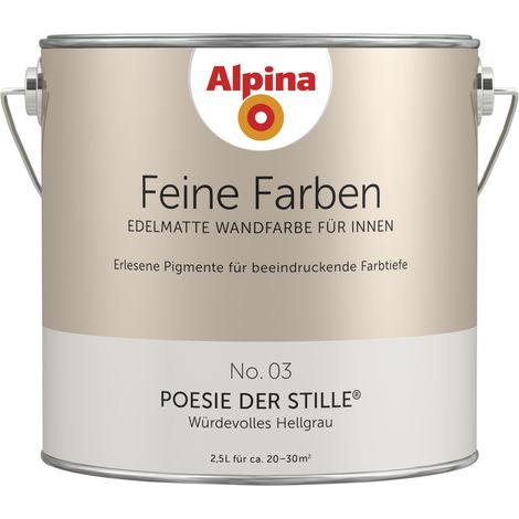 Alpina Feine Farbe No 03 2,5 l Würdevolles Hellgrau Poesie der Stille
