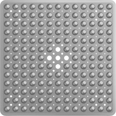 Rutschfeste Duschmatte mit Saugnäpfen – 53 x 53 cm – PVC – schimmelresistent und maschinenwaschbar – transparent – Weiß (1/5)