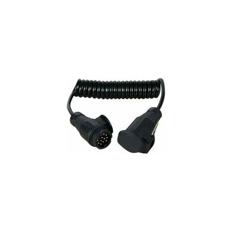 Rallonge Remorque 3M avec Prise Mâle 13 Broches et Prise Femelle 7 Broches, Spirale Câble Remorque pour Camion, Caravane, RV et Véhicules Agricoles (1/5)