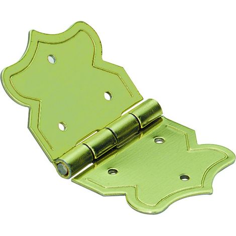 Hettich Schatullenscharnier Stahl, vermessingt, 20 x 37 mm, 1 Stück Klappscharnier