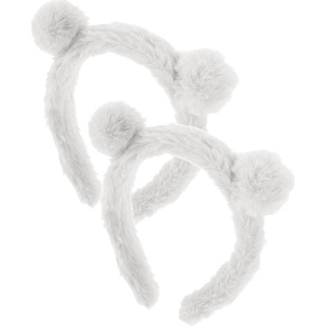 Bandeaux Oreilles D'ours en Peluche Lot de 2, Accessoires Cheveux Confortables pour Filles, Utilisation lors de Soins Spa et Lavage du Visage, Style Kawaii et Fluffy (1/5)