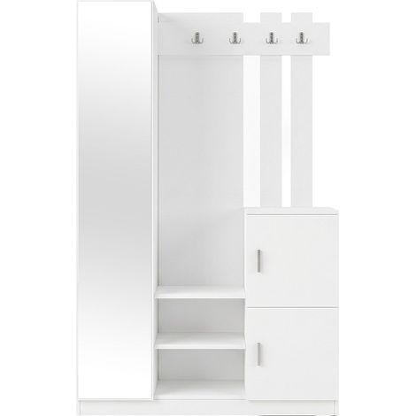 Vestiaire avec 3 portes et 1 miroir - Blanc - MIROTA (1/3)
