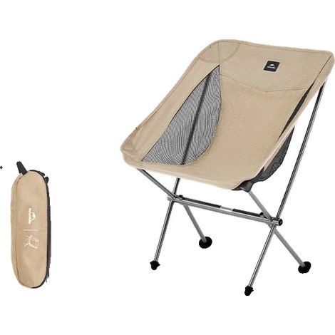 Silla plegable Moon, aleación de aluminio ultraligera, respaldo ergonómico, color marrón duna M (1/2)