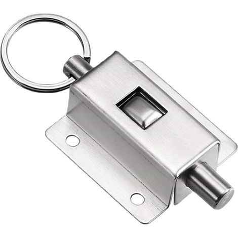 Verrou de Porte à Anneau en Acier Inoxydable avec Ressort et loquet Coulissant Automatique pour Portes de cabanon, portails et Portes de dépendance (1/5)