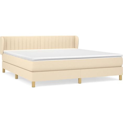 Maison Exclusive - Boxspringbett mit Matratze Creme 160x200 cm St