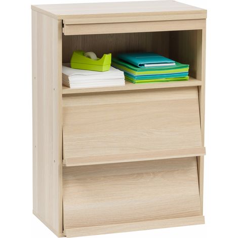 Iris Ohyama, Möbel, Bücherregal, Aufbewahrungsregal mit 3 Türen, CHR-3, Hellbraun, W40,7 x D59 x H83,6 cm