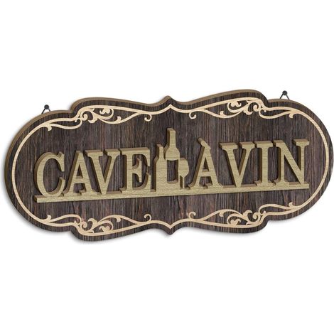Plaque Murale Bois Cave Vin Décoration Intérieure Cave Bar Maison (1/5)