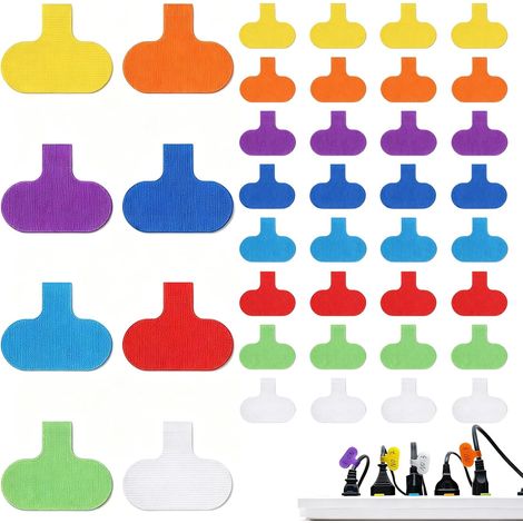 Etiquetas para cables de 32 piezas, multicolor, para escribir (1/5)