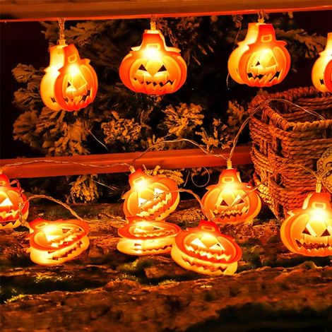 Halloween-Lichterkette für den Außenbereich, 3 m, 20 LEDs, Halloween-Kürbis-Lichterkette (1/5)