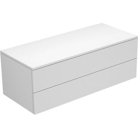 Buffet EDITION 400 2 façades coulissantes 1050 x 382 x 450 mm blanc brillant, verre anthracite clair KEUCO