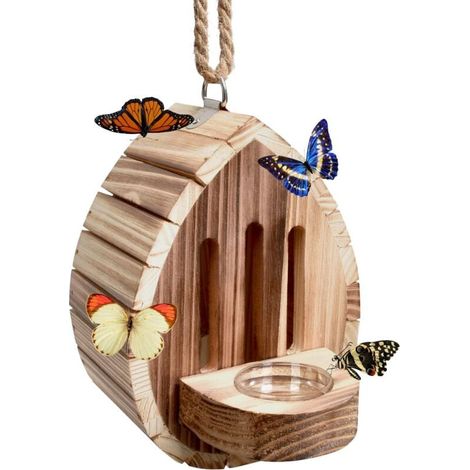 Maison à papillons en bois, habitat de jardin avec mangeoire, kit papillons, décoration suspendue pour papillons, coléoptères, papillons de nuit et coccinelles