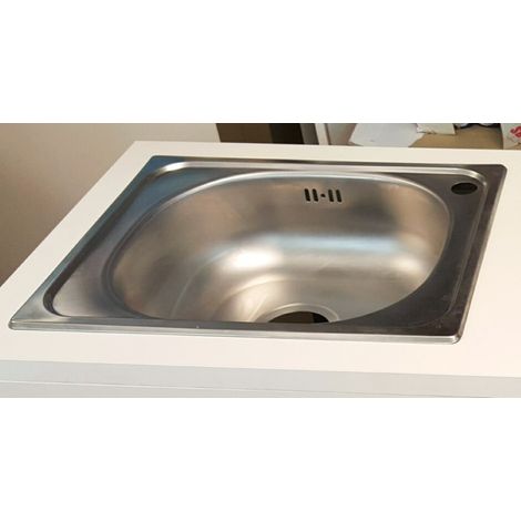 Lavello in acciaio inox da incasso rettangolare con sifone e tappo 40x50 - mabel (1/2)