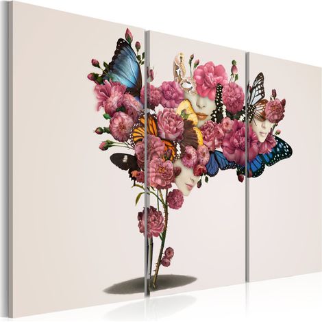 Tableau Imprimé "Papillons, Fleurs & Carnaval" 60 x 90 cm (1/2)