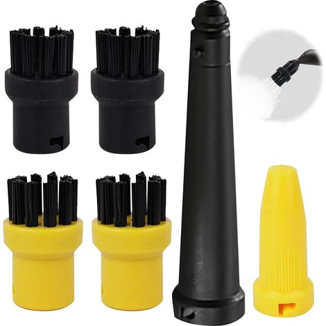 Kit Kärcher (6 pièces) : accessoires pour nettoyeur vapeur Kärcher, brosse ronde, embouts. (1/4)