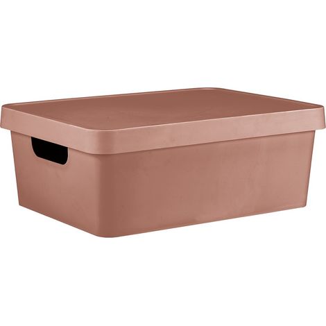 Caja decorativa de terracota, 11 cm de largo x 13,5 cm de alto x 27,7 cm de ancho x 37 cm de profundidad. BOX & BEYOND (1/4)