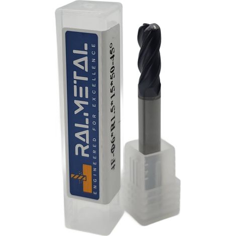 Fraise radiale en carbure monobloc Fi6 x R1,5 x 50 mm - 45 HRC (1/4)
