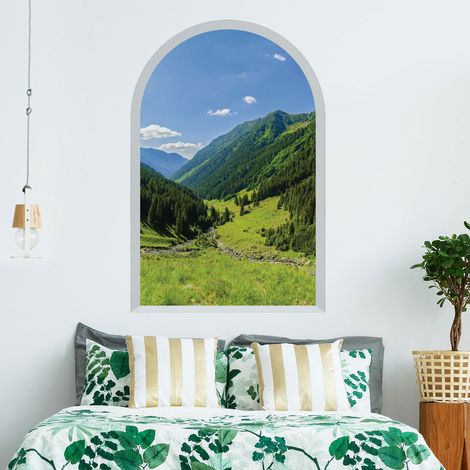 Papier peint intissé pré-encollé fresques géantes - ARCHE PAYSAGE DES MONTAGNES PAISIBLE - 90x60cm (1/4)
