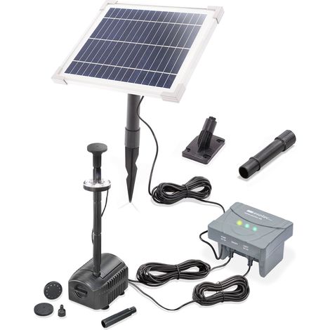 Kit pompe de bassin solaire esotec 6/230 LED avec accumulateur LiFe 6,4V/4Ah 101935