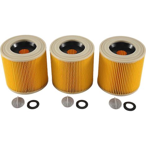 Lot de 3 filtres à cartouche pour aspirateur Kärcher WD3 Premium