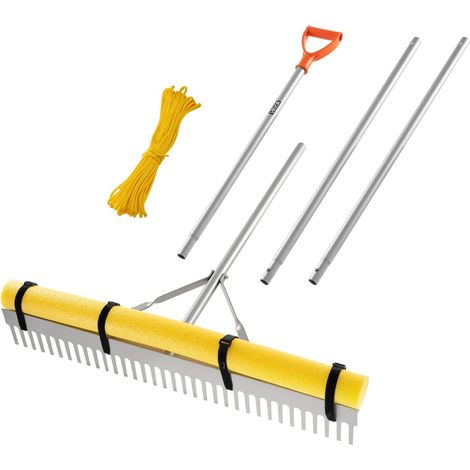 Râteau Paysager Large en Aluminium 914 mm avec Manche de 2590 mm, Outil de Jardinage pour Entretien de Pelouses et Terrains (1/5)