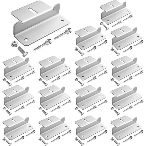 Lot de 16 Supports de Montage en Z pour Panneau Solaire en Aluminium Vis en Acier Inoxydable 304, Stable Résistant à la Rouille, Facile à Installer pour Toit, Camping-car, Bateau, Yacht, Argent
