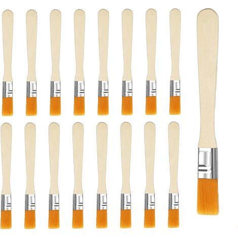 Lot de 40 petits pinceaux plats de 13 cm de long - Pinceau plat pour peinture d'art - Peinture DIY (1/5)
