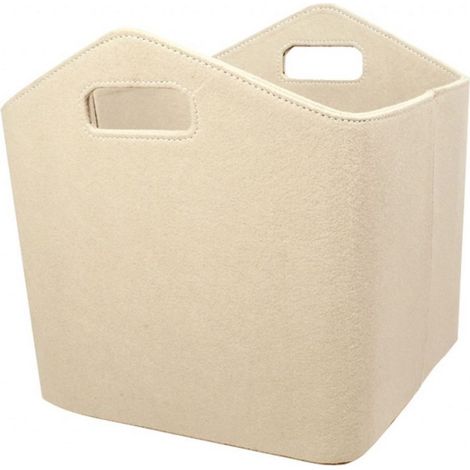 Filzkorb Kaminzubehör Holzkorb Beige Holztrage Aufbewahrungskorb Spielzeugkorb