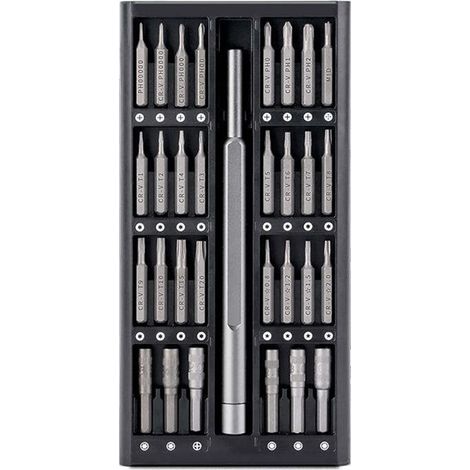Ensemble de tournevis magnétiques 63 en 1 avec assortiment d'embouts en acier au chrome-vanadium pour la réparation électronique (1/5)